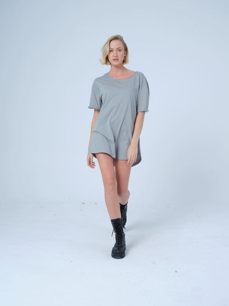 Dove Grey Basic Longline T-Shirt