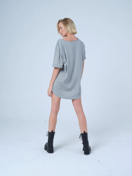 Dove Grey Basic Longline T-Shirt