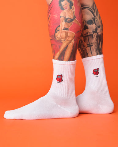 Red Robot Design Socks