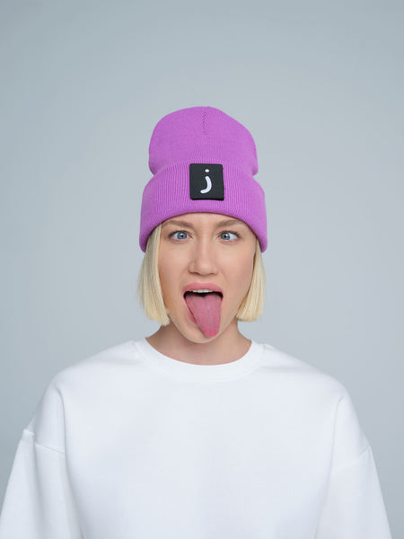 Violet Beaniemal Design Beanie